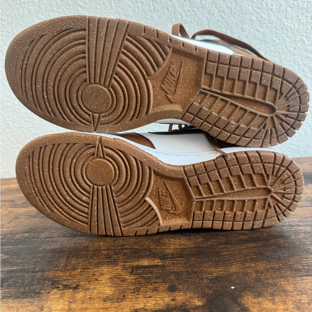 Nike Dunk Brown and White High Top Unisex Sneakers - Picture 4 of 4